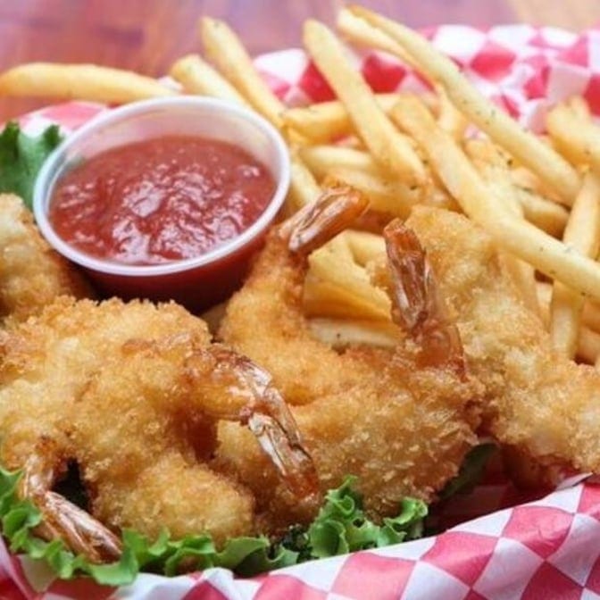 Shrimp and Chips Basket.